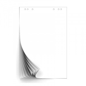 Блок бумаги flipchart, 20листов, размер 60х85мм ,белый ,без линовки