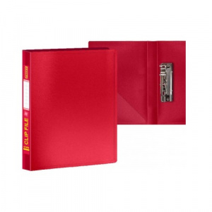 Папка с боковым зажимом и внутр. карманом А4, красная,  0,60мм