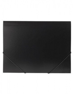 Папка пластиковая Hatber, А4, 500мкм, на резинке, серия Standard - Чёрная
