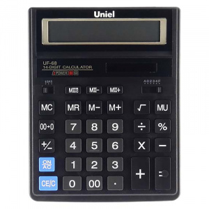 Калькулятор бухгалтерский ,14 р., 203*158*30.5 мм, UNIEL