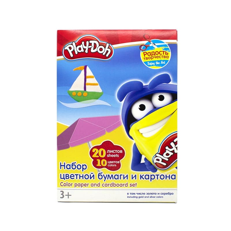 Бумага и карт цв Игр наб ддет тв 10цв 20л(4мет) Папка А4 PD32-EAC Play-Doh