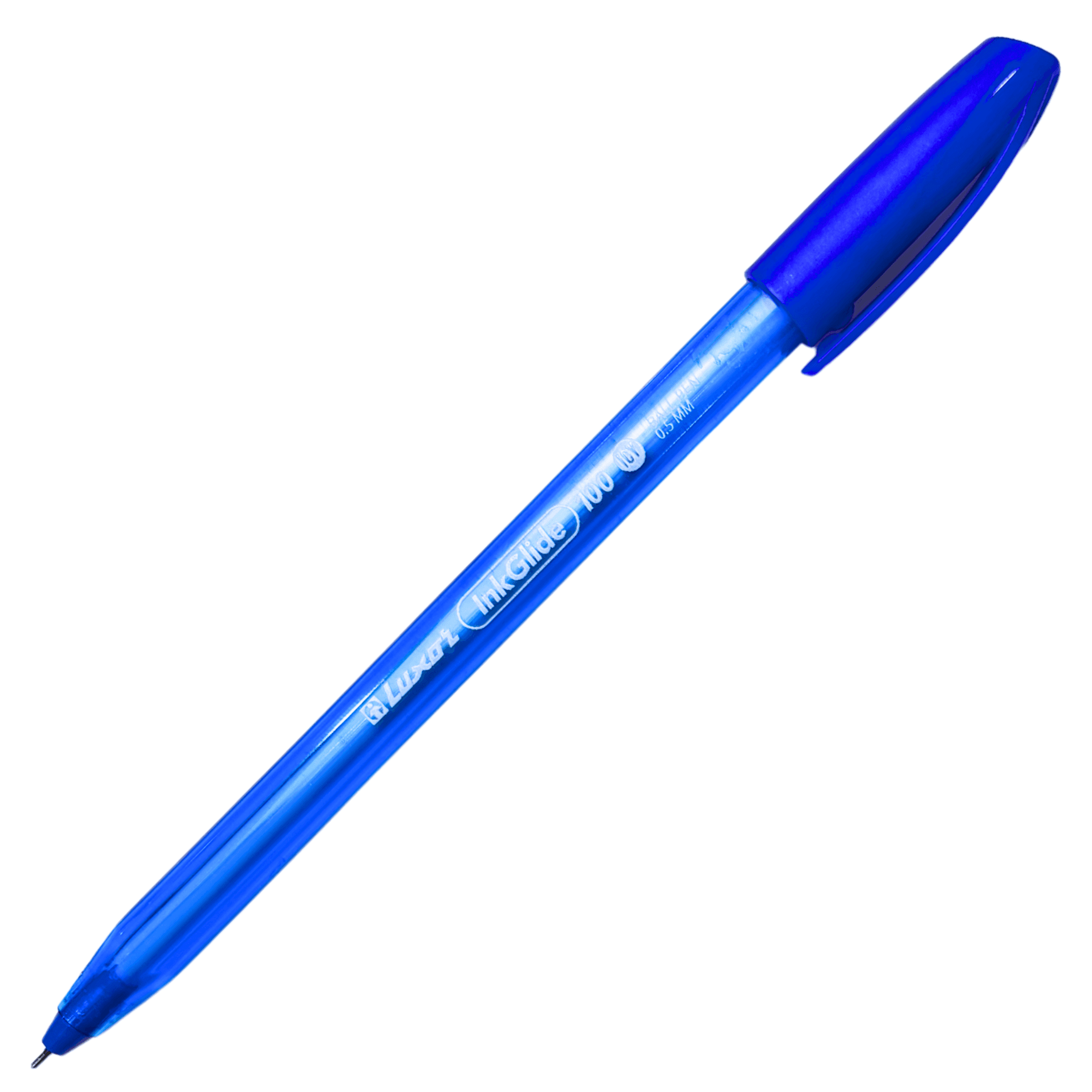Ручка шариковая, синяя, 0,7 мм, масляная, корпус синий, InkGlide. 25 шт упаковка,LUXOR