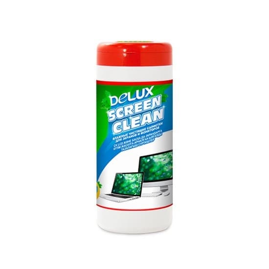Чистящие салфетки, Delux, Screen Clean, Для экранов и мониторов 100 шт, Большая туба
