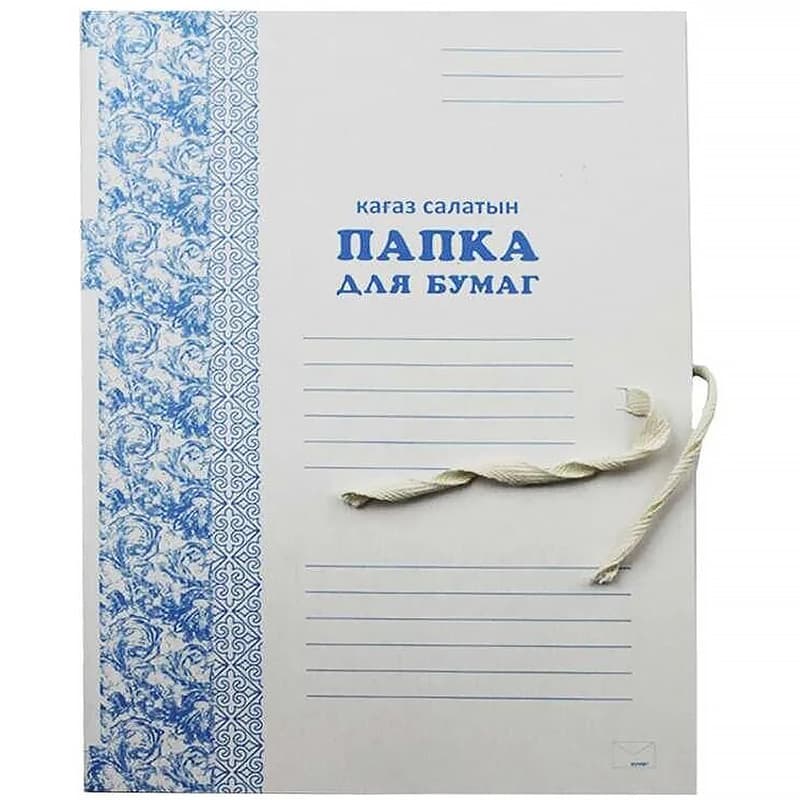 Папка на завязках, белая, 280гм2, картон немелованный, А4