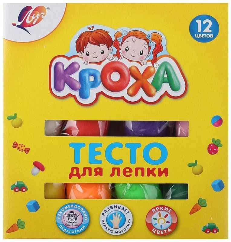 Пластилин-тесто, 12 цв., Кроха, ЛУЧ