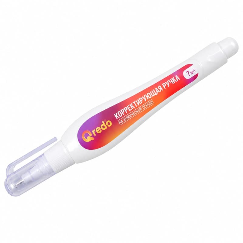 Корректирующая ручка, 7 мл, пластиковый наконечник,  Qredo,
