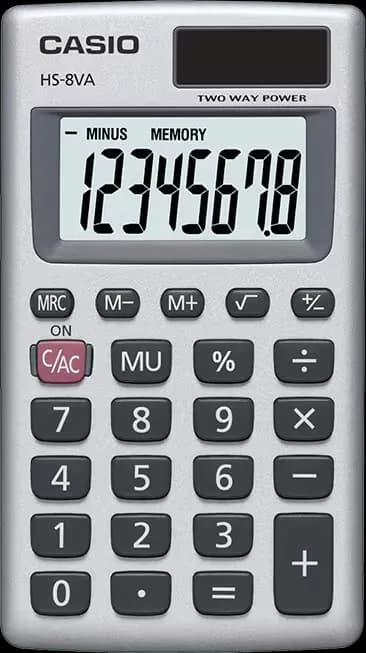 Калькулятор карманный CASIO HS-8VA-W-EP