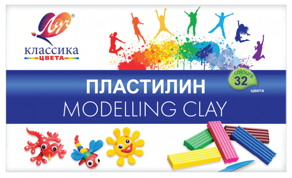 Пластилин Луч Классика 32 цвета х 20 гр. + стек