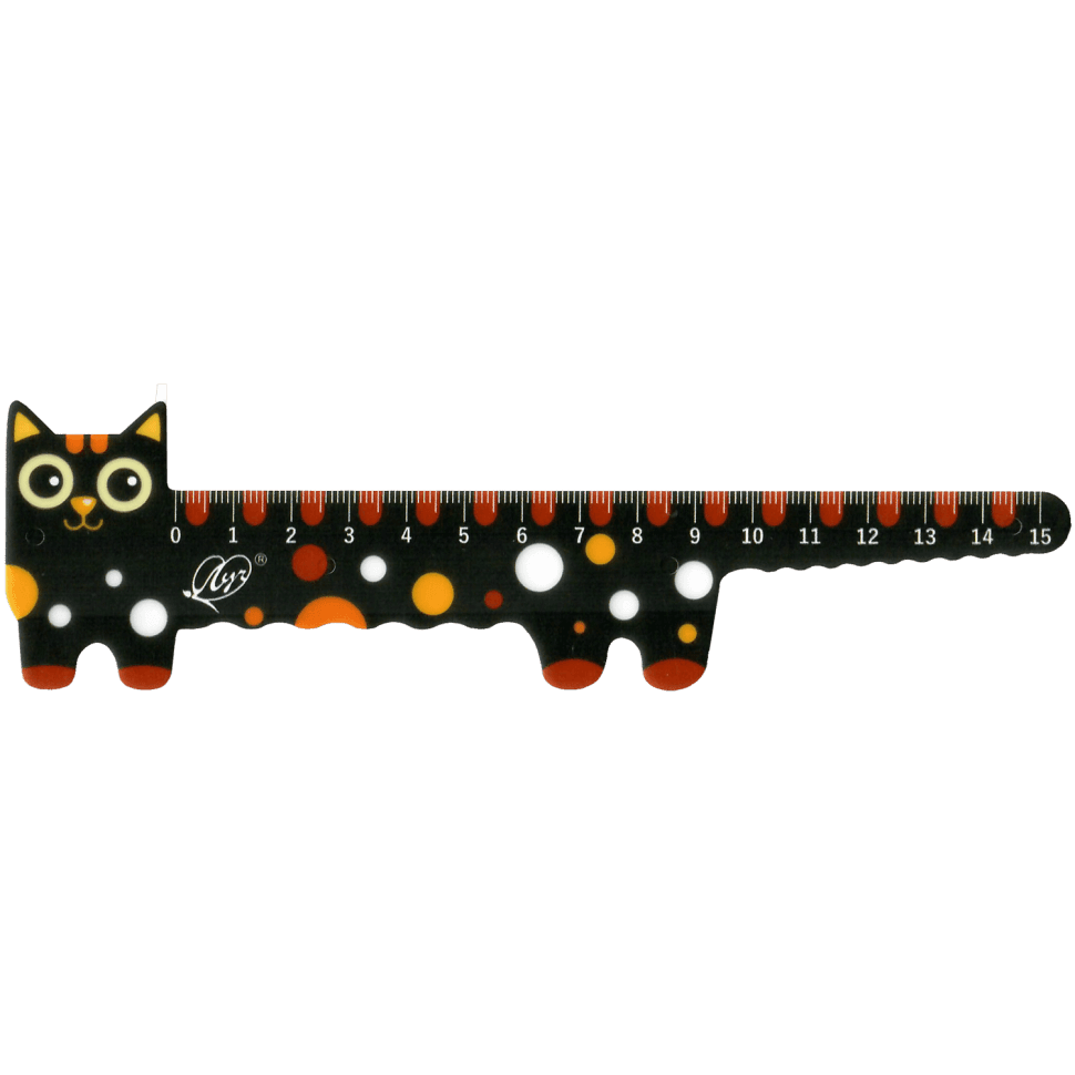 Линейка ЛУЧ фигурная "Кот" 15 см