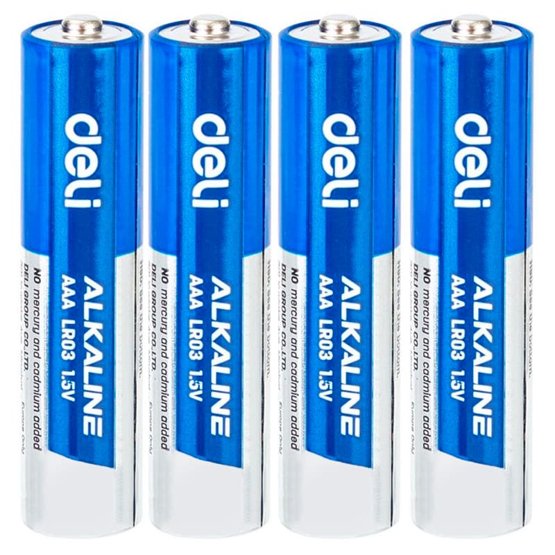 Батарейка алкалиновые, ААA, 1,5V, 4 штуки в упак, цена за упак, DELI