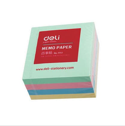 Постики 76х76мм 400л неон цвета плёнка DELI