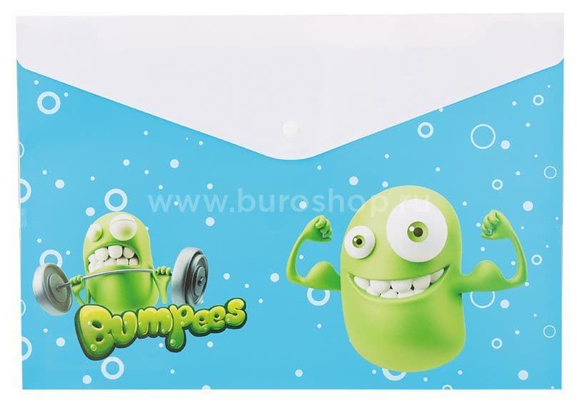 Папка на кнопке А4 0,16мм ассорти дет.дизайн Bumpees DELI