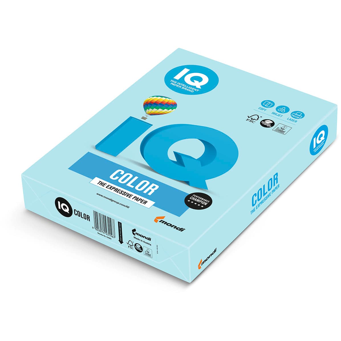 Бумага IQ Color Pale MB30,голубой, формат А4, пл-ть 80 грм2,500 листпач. 400136