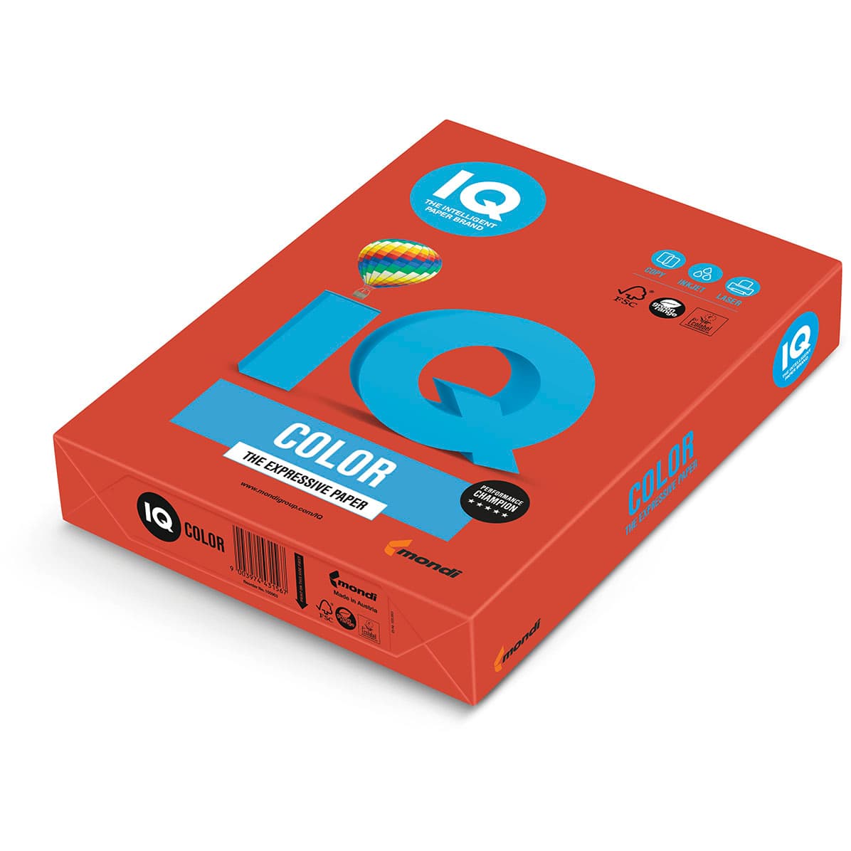 Бумага IQ Color Intensive ZRO9,цв. кирпично-красный, А4 , 80 гм2, 500 л, 412726