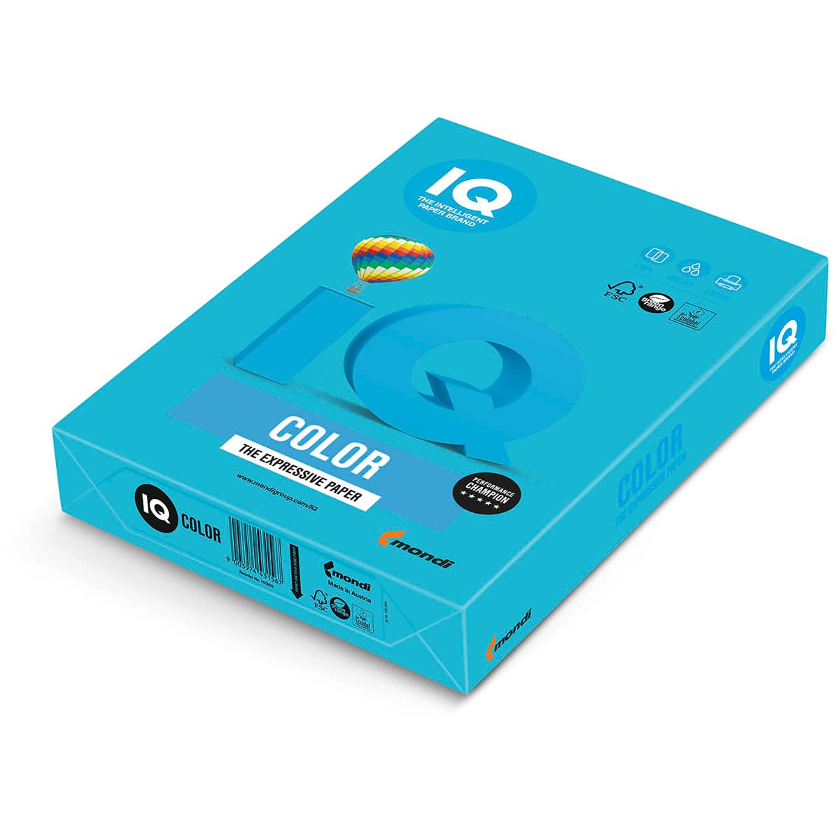 Бумага IQ Color Intensive AB48, цв. голубой, А4,  80 гм2,500 л.,402789