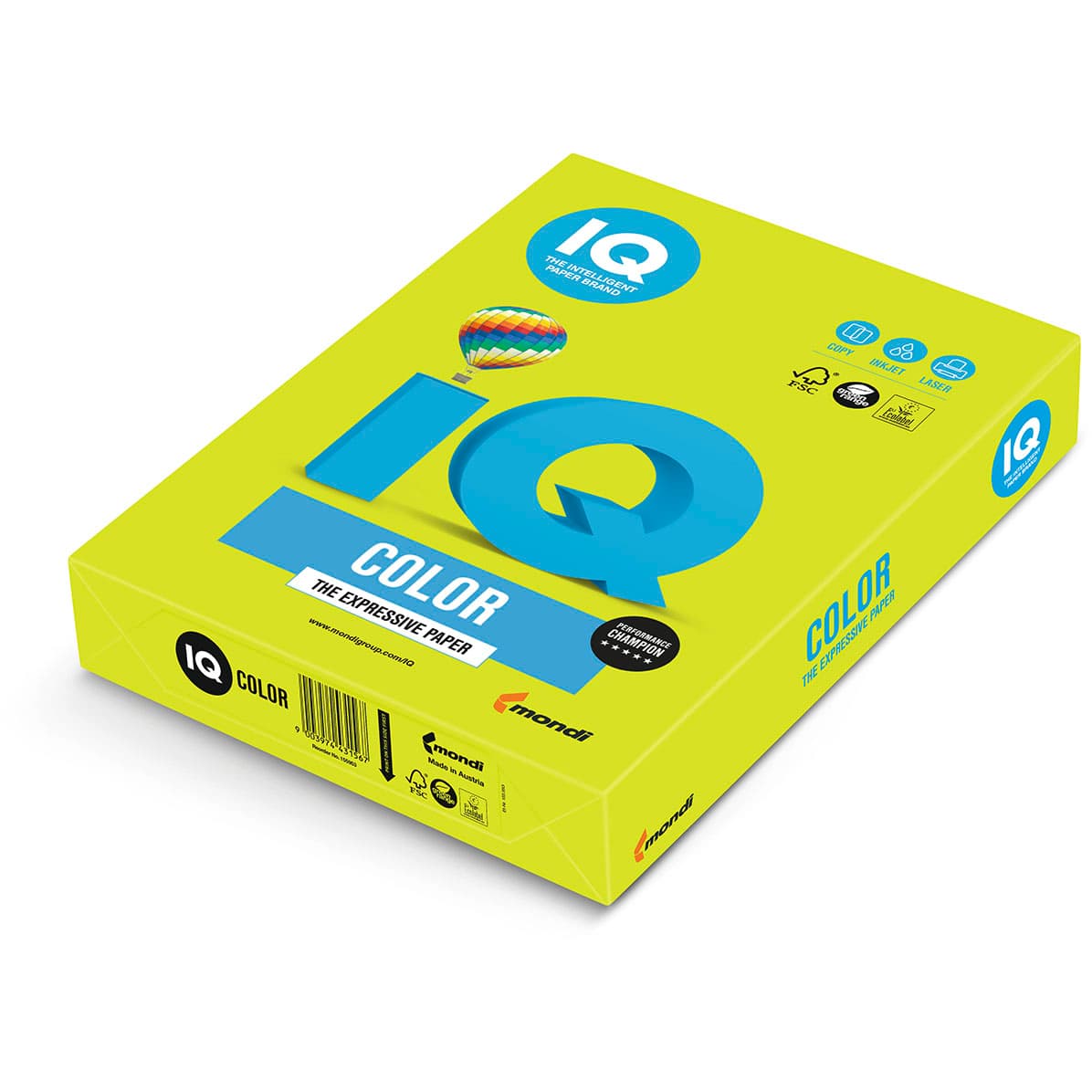 Бумага IQ Color Neon NEOGN, формат А4, пл-ть 80грм2,500листпач.412030