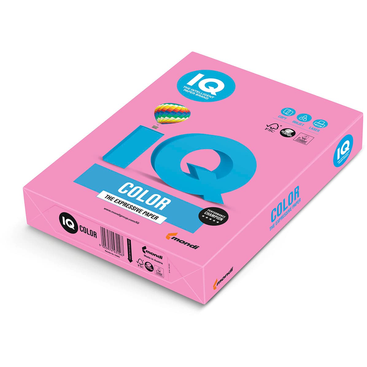 Бумага IQ Color Neon NEOPI, розовый неон, формат А4, пл-ть 80 грм2, 500листпач. 411873