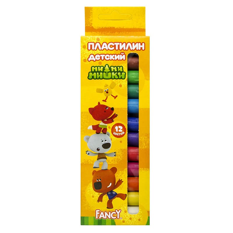 Пластилин, 12 цв.,120 г.,  в карт. упак, FANCY, ACTION