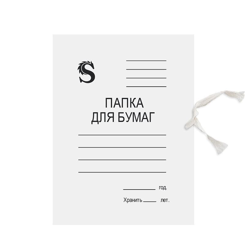 Папка на завязках, белая, 280гм2, картон. SPONSOR