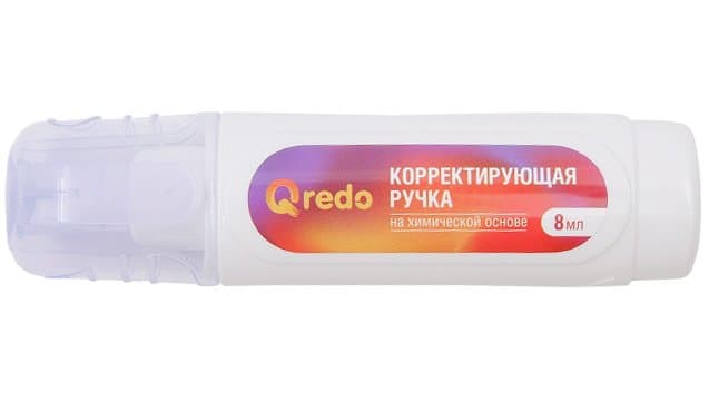 Корректирующая ручка, 8 мл, металлический наконечник,  Qredo,