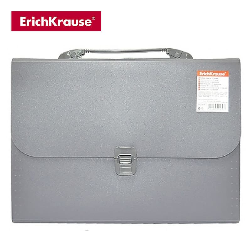 Портфель А4, 12отдел, серый, ATTACHE, ERICH KRAUSE