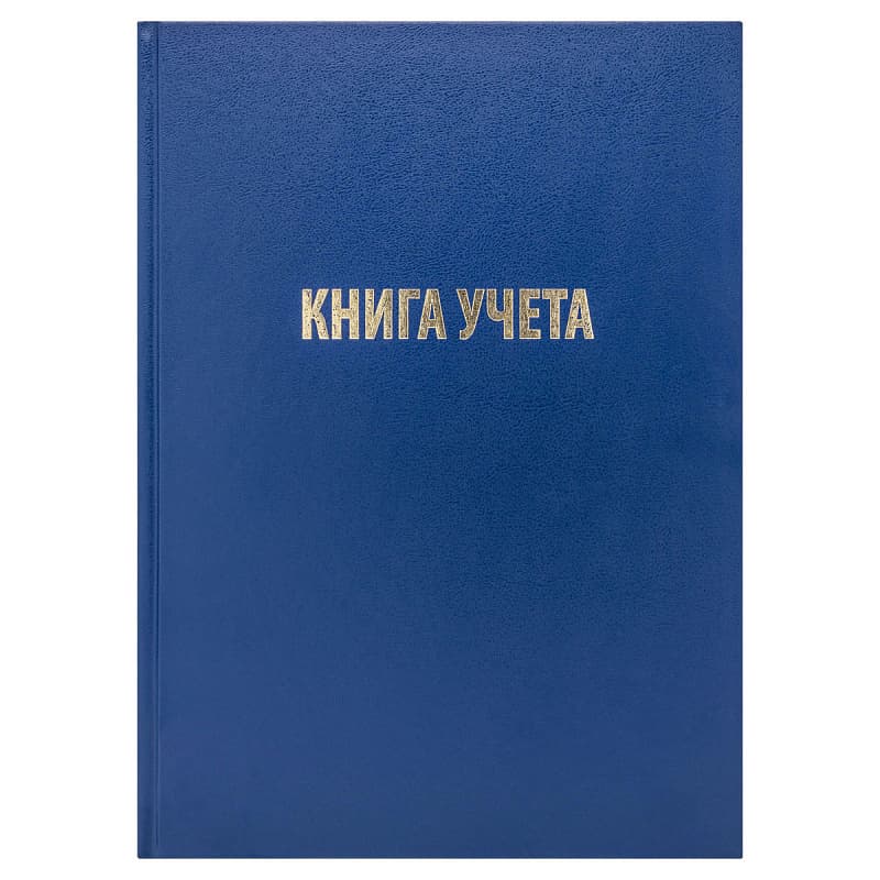 Книга учета, 96л, А4, твердый переплет, клетка. 200290мм, бумвинил, цвет синий, блок офсетный.