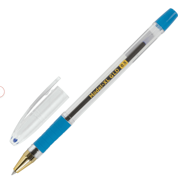 Ручка шариковая масляная с грипом BRAUBERG "Model-XL GLD", СИНЯЯ, узел 0,5 мм, линия письма 0,25 мм,