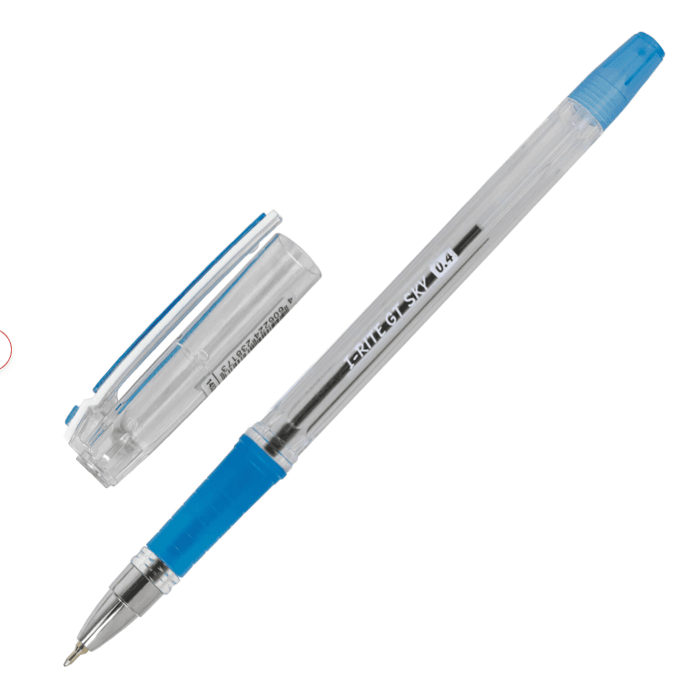 Ручка шариковая масляная с грипом BRAUBERG "i-Rite GT SKY", СИНЯЯ, голубые детали, узел 0,4 мм, 1432