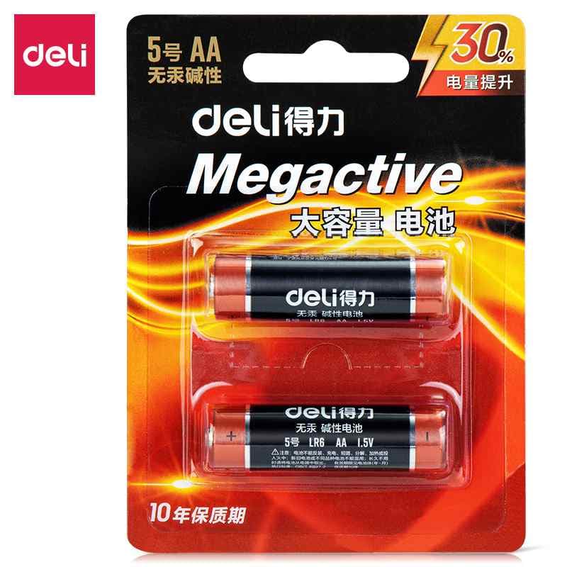 Батарейка алкалиновые, АА, 1,5V, 2 штуки в блистере, цена за блистер, DELI