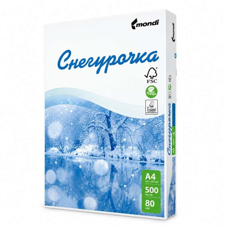 Бумага Снегурочка, А4, 80 гм2, 500 л