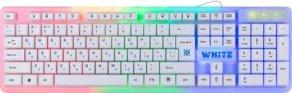 Клавиатура проводная Defender White GK-172 RU,радуж. подсветка,104 кнопки