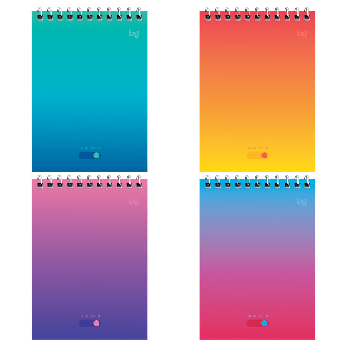Блокнот А6, 60л, гребень, клетка, BG Bright monocolor. твердая подложка