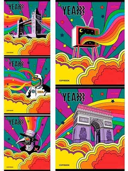 Тетрадь А5 48л КЛЕТКА PSY ART
