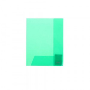 Уголок пластиковый с 2-мя внутр. клапанами,  А4, зелёный прозр.., 0.30мм