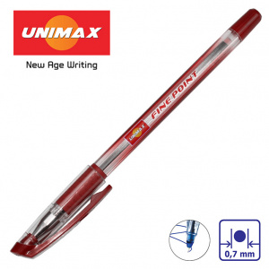 Ручка шариковая, красная, 0,7 мм, масляная, FINEPOINT-UNI MAX