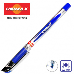 Ручка шариковая, синяя, 0,7 мм, масляная, CHROMX-UNI MAX
