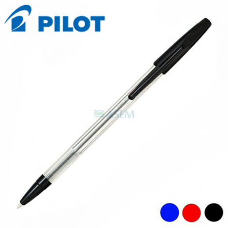 Ручка шариковая, 0.7мм, чёрная, прозр. корпус, туба 50 шт, цена за штуку, PILOT