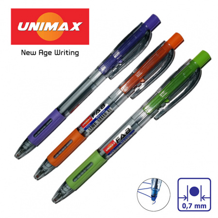 Ручка шариковая, синяя, 0,7 мм, масляная, FAB-UNI MAX