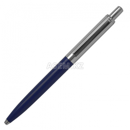 Ручка шариковая, 1,0мм, автомат, синяя, метал. корпус чёрный, масляная, ПОДАРОЧНАЯ, INDEX
