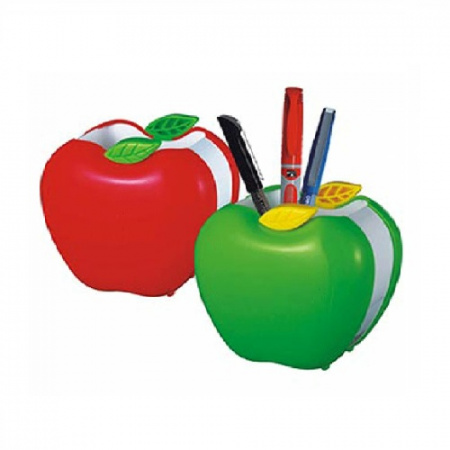 Подставка для ручек, пластиковая, в форме яблока, цвет ассорти